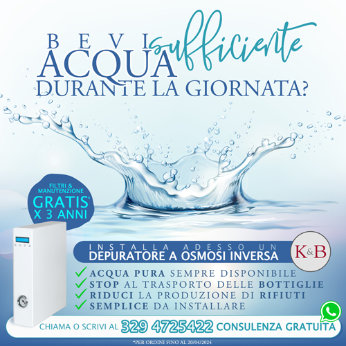 Bevi abbastanza acqua durante la giornata? Ecco il depuratore K&B